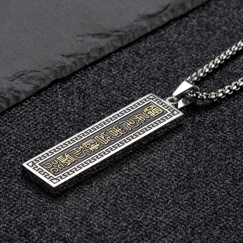Nimara Ritual The Nine-word Mantra Titanium Steel Bagua Yin Yang Balance Necklace Pendant