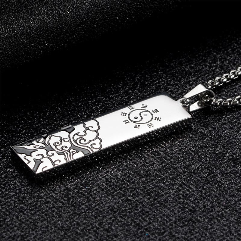 Nimara Ritual The Nine-word Mantra Titanium Steel Bagua Yin Yang Balance Necklace Pendant