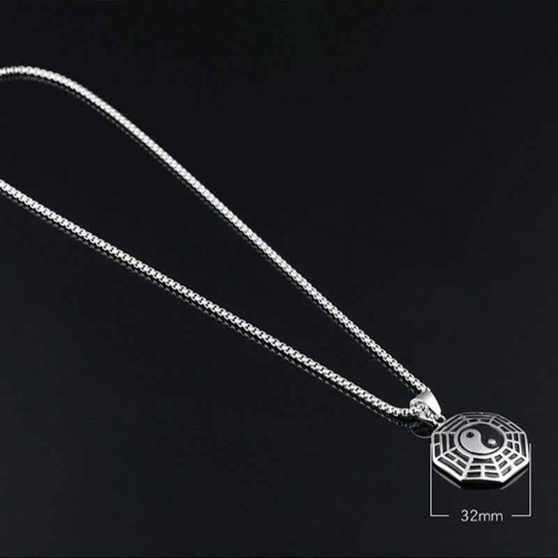 Nimara Ritual Titanium Steel Bagua Yin Yang Pattern Balance Necklace Pendant