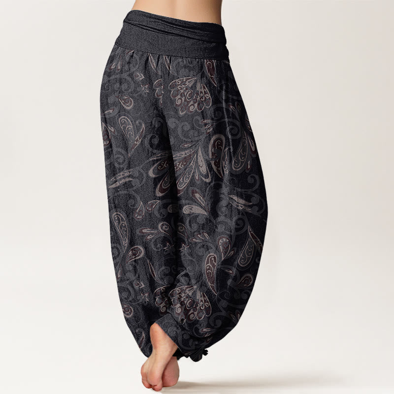 Nimara Ritual Cotton Casual Flower Petals Design Women's Elastic Waist Harem Pants