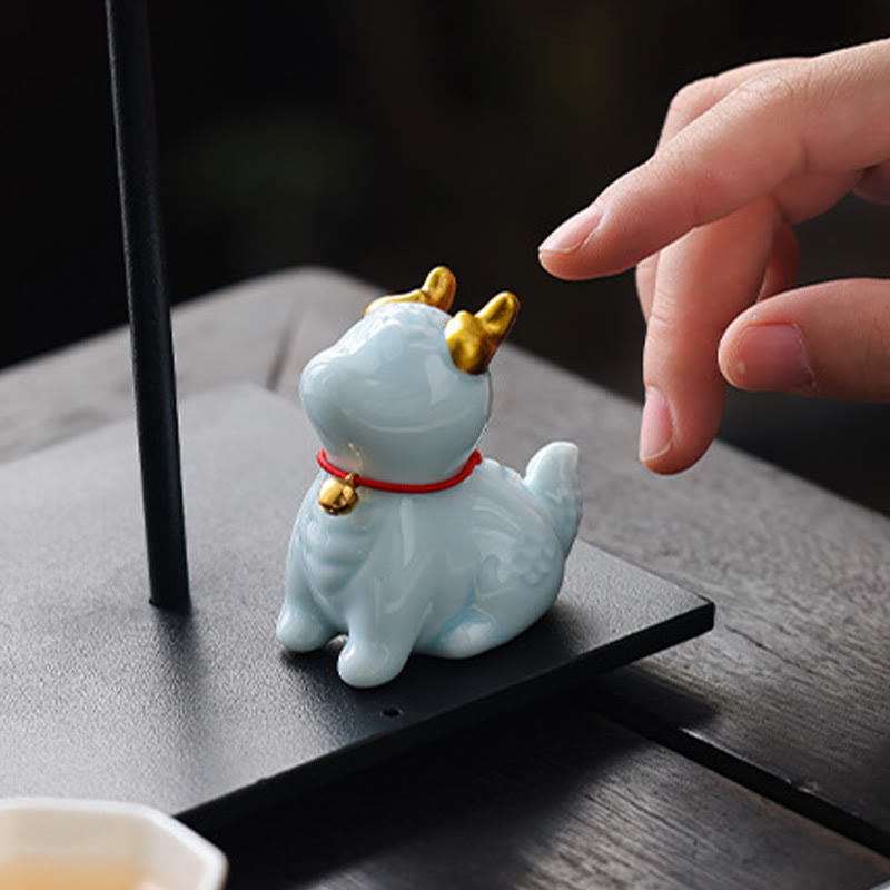 Nimara Ritual Dragon Bell Healing Ceramic Incense Burner Desk Decoration