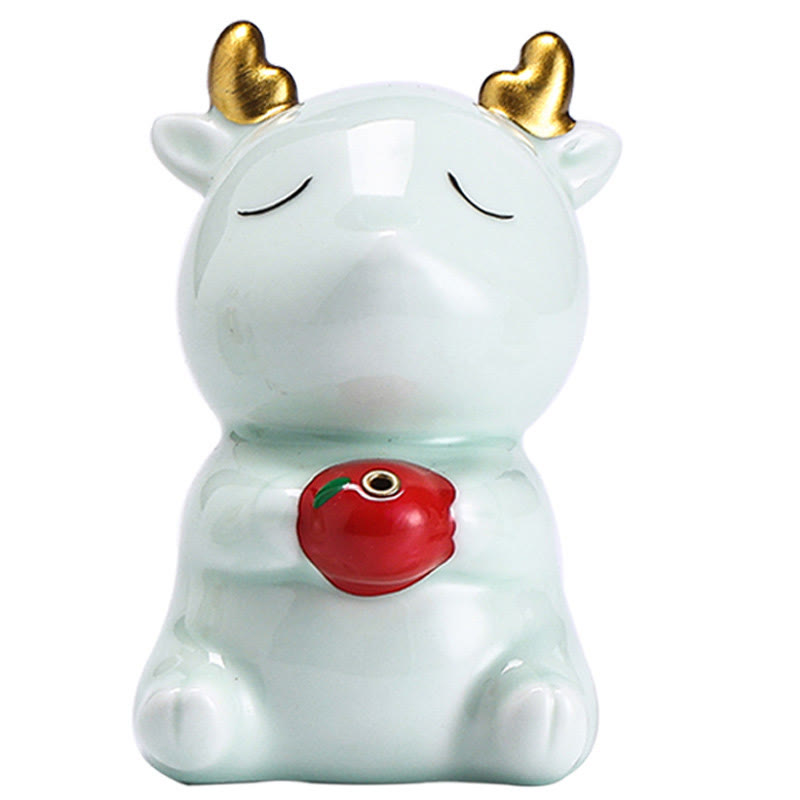 Nimara Ritual Cute Deer Holder Healing Ceramic Incense Burner Desk Decoration