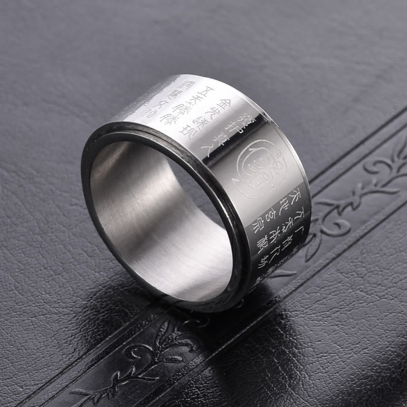 Nimara Ritual Tibetan Golden Light Mantra Titanium Steel Smooth Surface Spinner Balance Ring