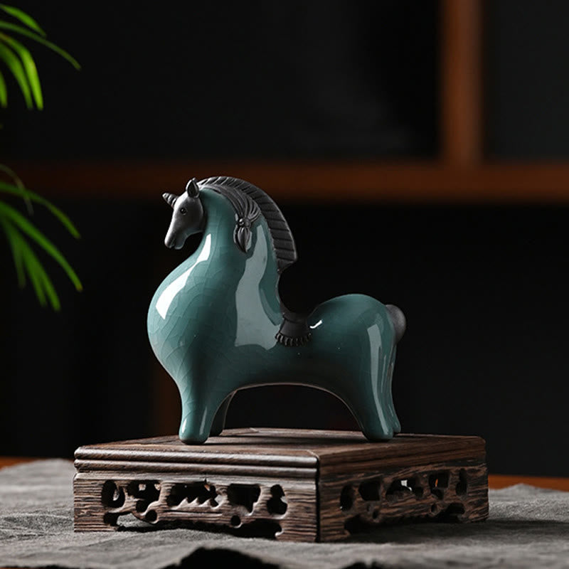 Nimara Ritual Head Down Up Horse Ceramic Success Freedom Home Decoration