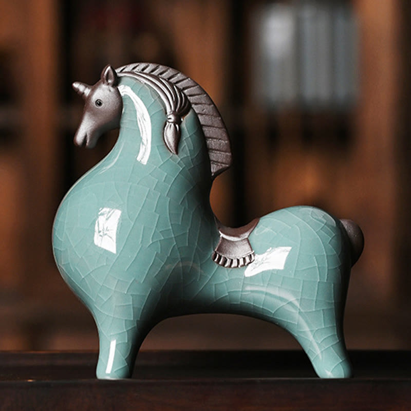 Nimara Ritual Head Down Up Horse Ceramic Success Freedom Home Decoration