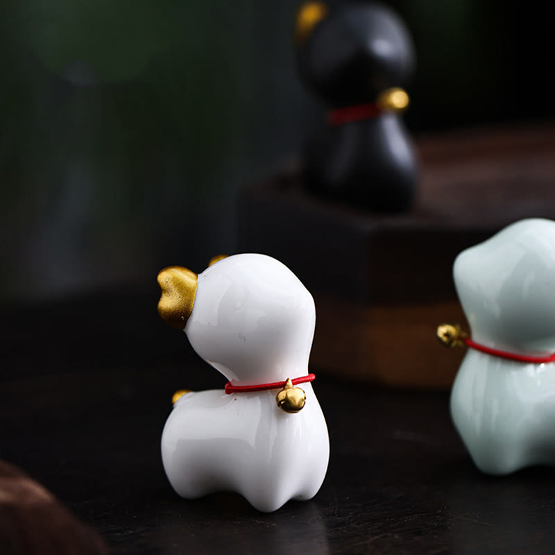 Nimara Ritual Mini Deer Tea Pet Ceramic Home Desk Figurine Decoration