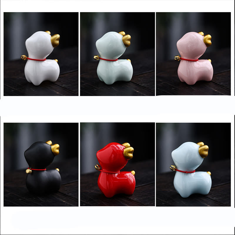 Nimara Ritual Mini Deer Tea Pet Ceramic Home Desk Figurine Decoration