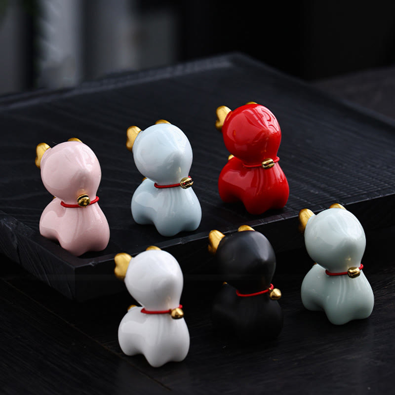 Nimara Ritual Mini Deer Tea Pet Ceramic Home Desk Figurine Decoration