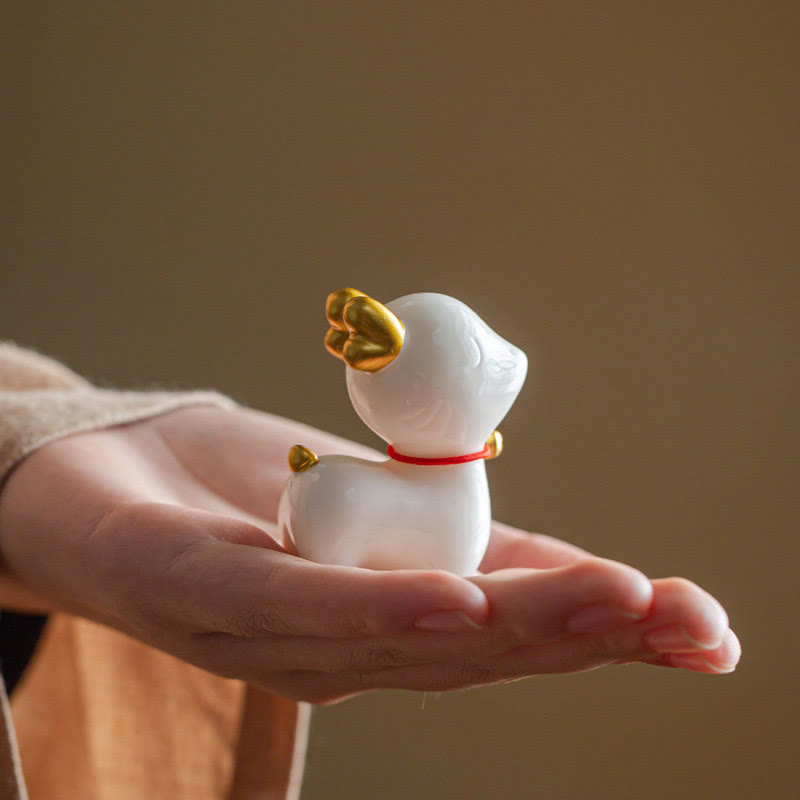 Nimara Ritual Mini Deer Tea Pet Ceramic Home Desk Figurine Decoration