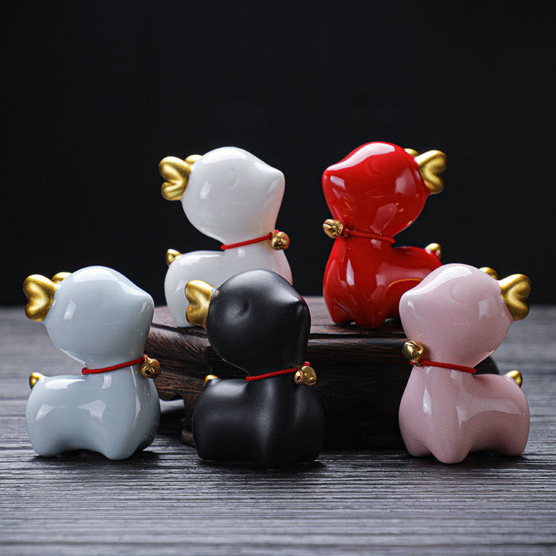 Nimara Ritual Mini Deer Tea Pet Ceramic Home Desk Figurine Decoration