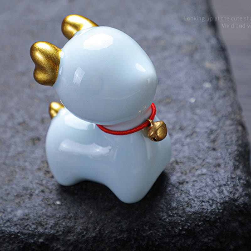 Nimara Ritual Mini Deer Tea Pet Ceramic Home Desk Figurine Decoration
