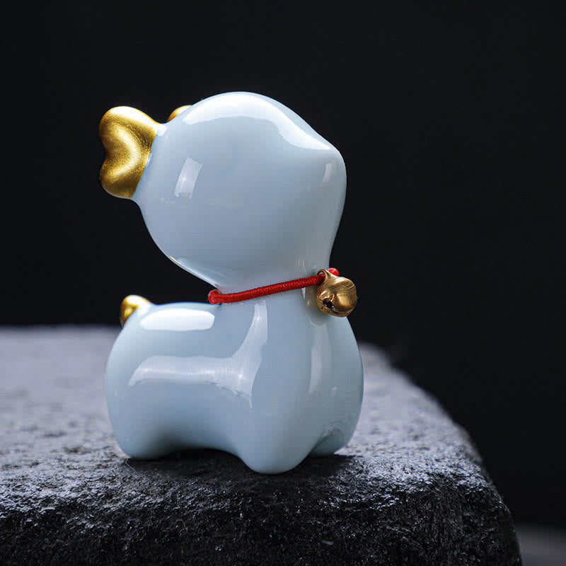 Nimara Ritual Mini Deer Tea Pet Ceramic Home Desk Figurine Decoration