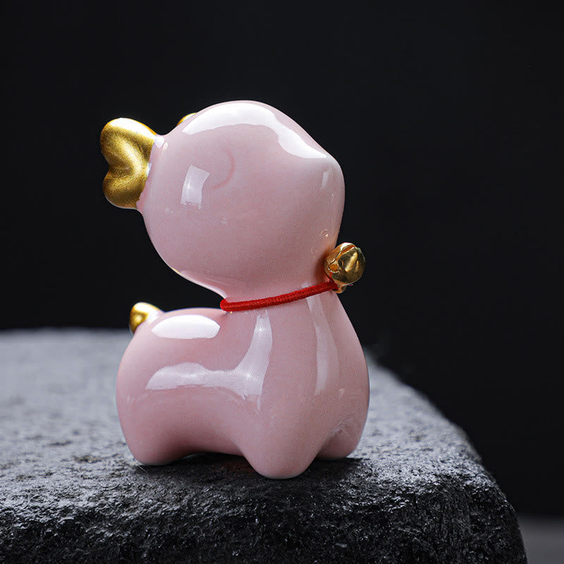 Nimara Ritual Mini Deer Tea Pet Ceramic Home Desk Figurine Decoration