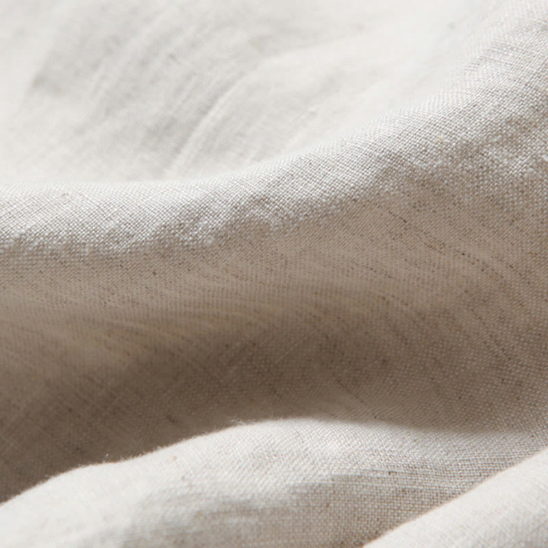 Nimara Ritual Plain Color Cotton Linen High Waist Wide Leg Pants With Pockets