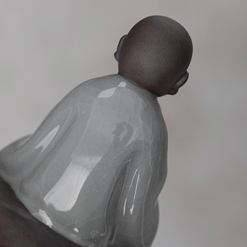 Nimara Ritual Little Zen Monk Hat Strainer Ceramic Tea Accessories Figurine Home Decoration