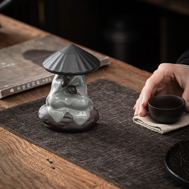 Nimara Ritual Little Zen Monk Hat Strainer Ceramic Tea Accessories Figurine Home Decoration