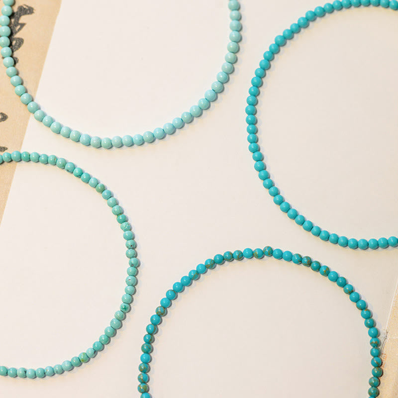 Nimara Ritual 2mm Turquoise Ultra-thin Beads 14k Gold Plated Copper Wisdom Bracelet