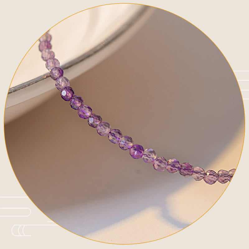 Nimara Ritual 2.5mm Natural Amethyst Ultra-thin Beads 14k Gold Plated Copper Inner Peace Bracelet