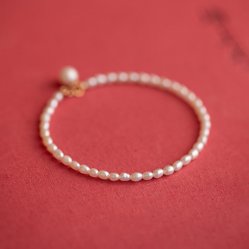 Nimara Ritual 2mm Natural Pearl Ultra-thin Beads 14k Gold Plated Copper Wisdom Bracelet