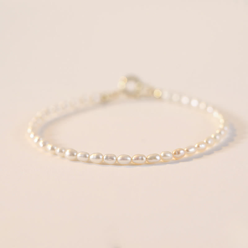 Nimara Ritual 2mm Natural Pearl Ultra-thin Beads 14k Gold Plated Copper Wisdom Bracelet