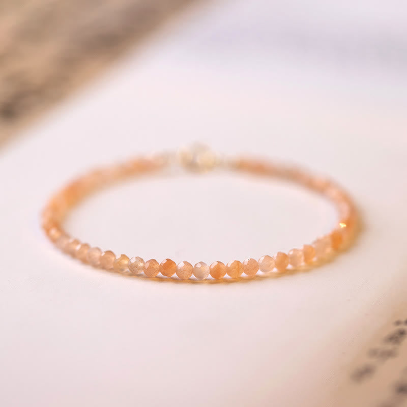 Nimara Ritual 3mm Sun Stone Ultra-thin Beads 14k Gold Plated Copper Wealth Bracelet