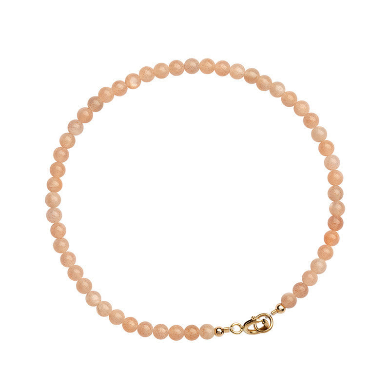 Nimara Ritual 3mm Sun Stone Ultra-thin Beads 14k Gold Plated Copper Wealth Bracelet