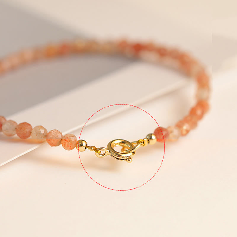 Nimara Ritual 3mm Sun Stone Ultra-thin Beads 14k Gold Plated Copper Wealth Bracelet