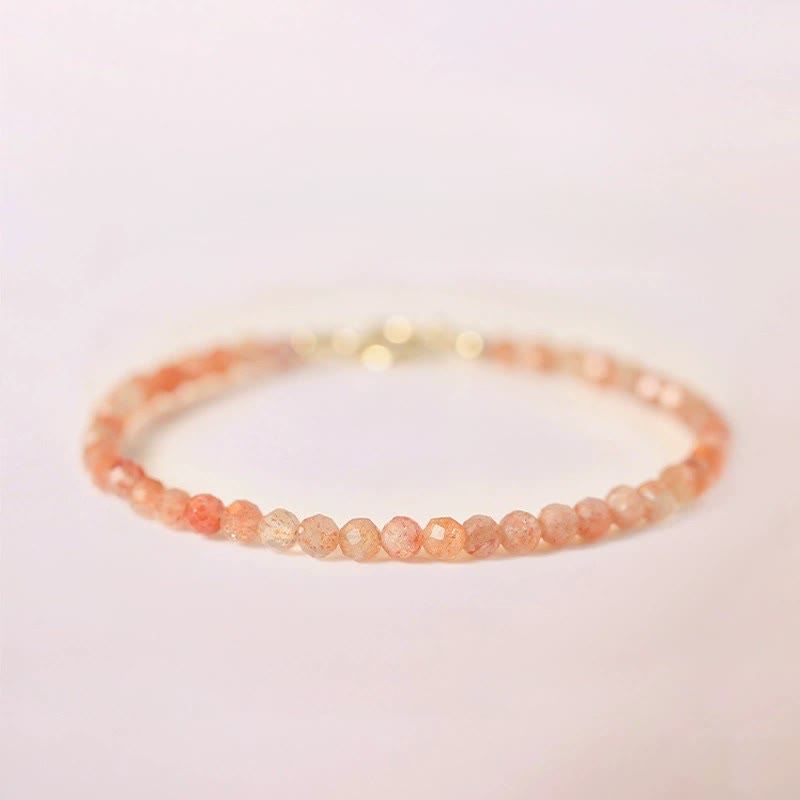 Nimara Ritual 3mm Sun Stone Ultra-thin Beads 14k Gold Plated Copper Wealth Bracelet
