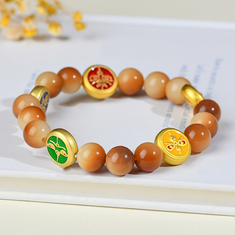 Nimara Ritual Bodhi Seed Five Directions Gods of Wealth Wisdom Bracelet