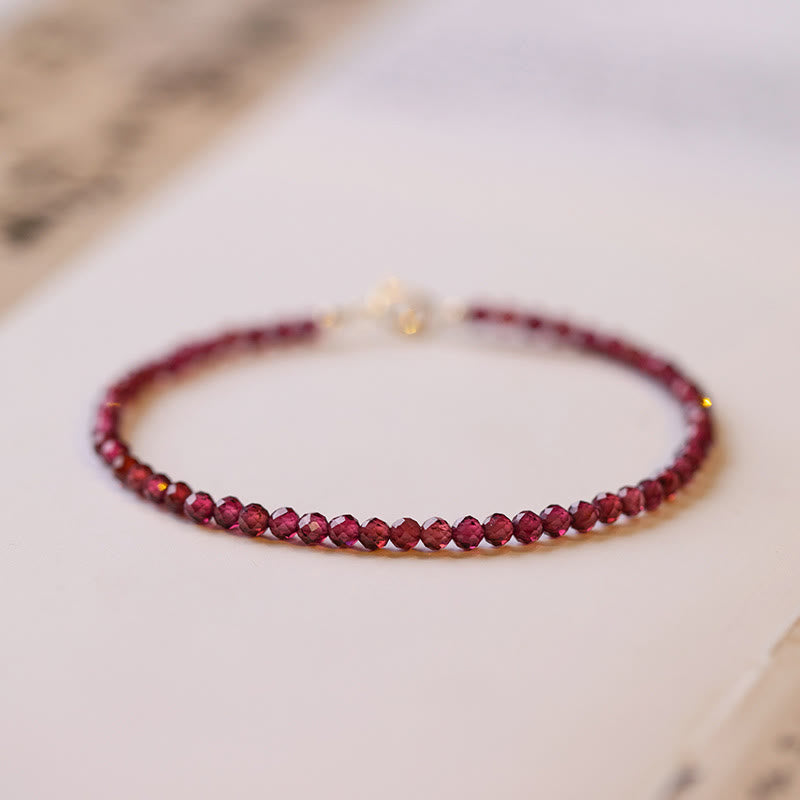 Nimara Ritual 3mm Natural Small Garnet Ultra-Thin Beads Protection Bracelet