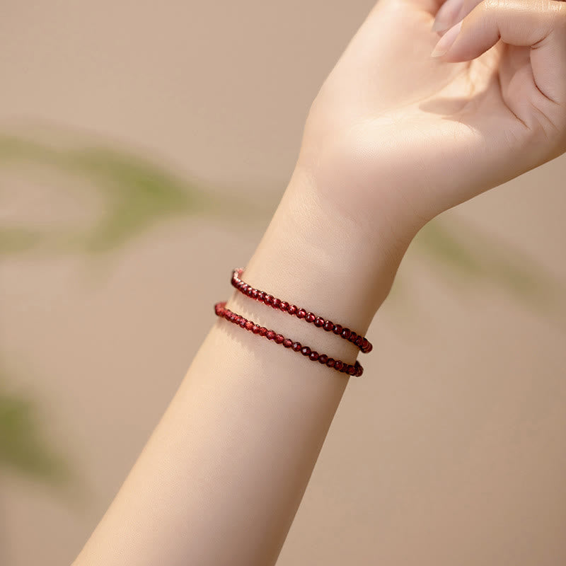 Nimara Ritual 3mm Natural Small Garnet Ultra-Thin Beads Protection Bracelet