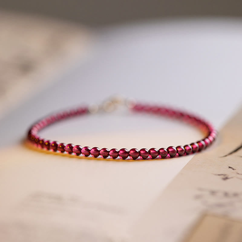 Nimara Ritual 3mm Natural Small Garnet Ultra-Thin Beads Protection Bracelet