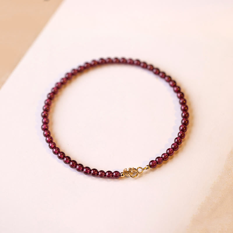 Nimara Ritual 3mm Natural Small Garnet Ultra-Thin Beads Protection Bracelet