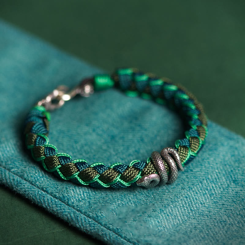 Nimara Ritual Year of the Snake 999 Sterling Silver String Protection Braided Bracelet