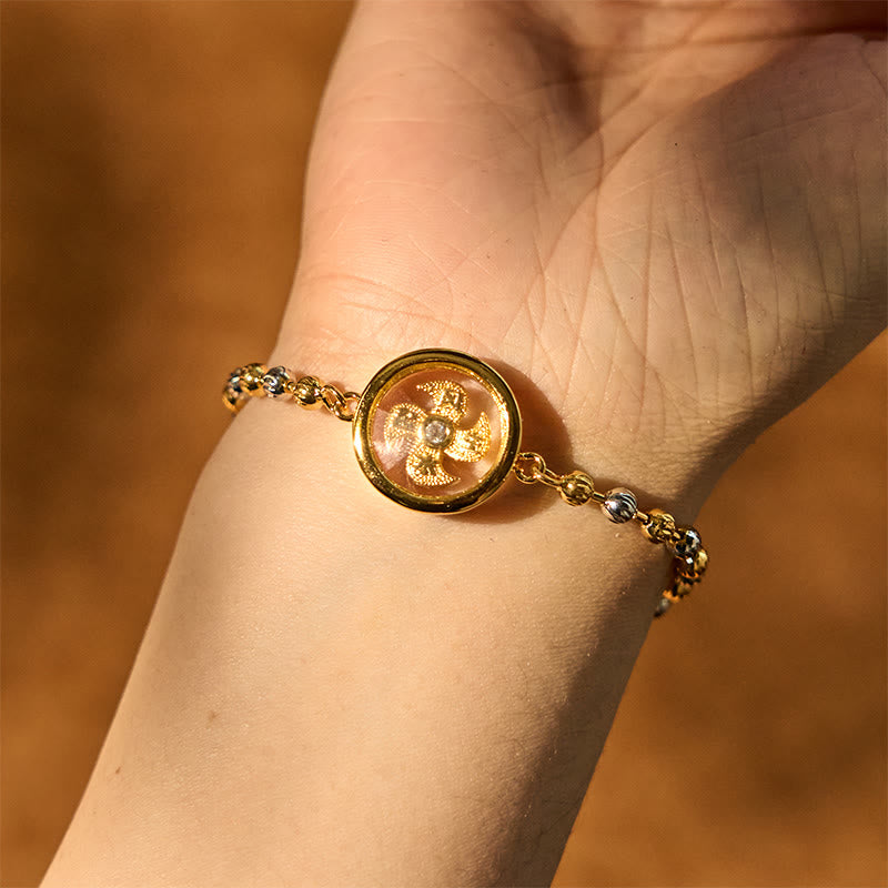 Nimara Ritual Feng Sheng Shui Qi Copper Brass Rotatable Windmill Bead Protection Braided Bracelet