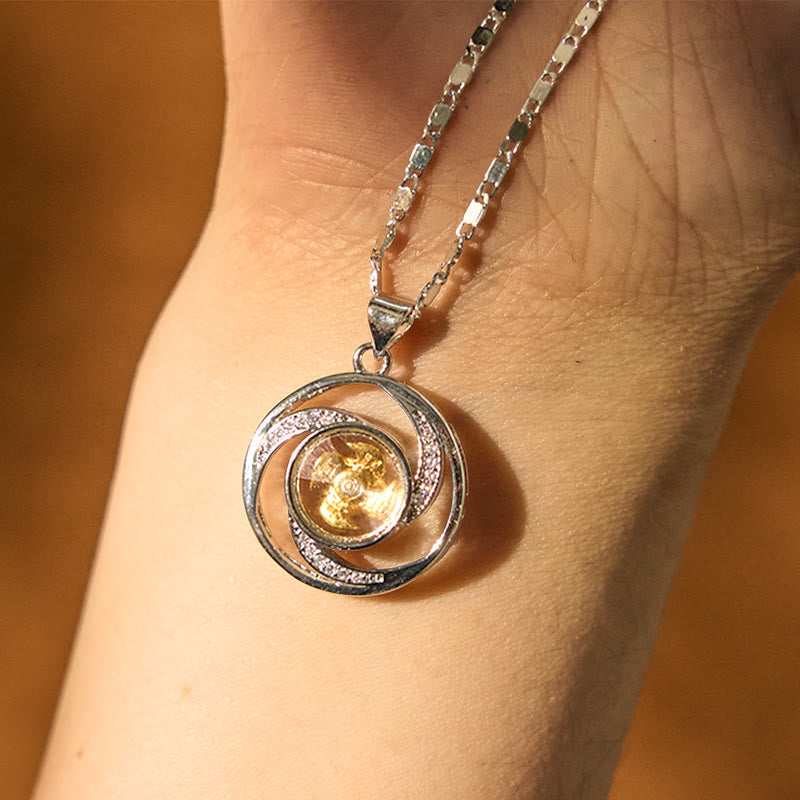 Nimara Ritual Gold plated Copper Brass Rotatable Windmill Luck Necklace Pendant