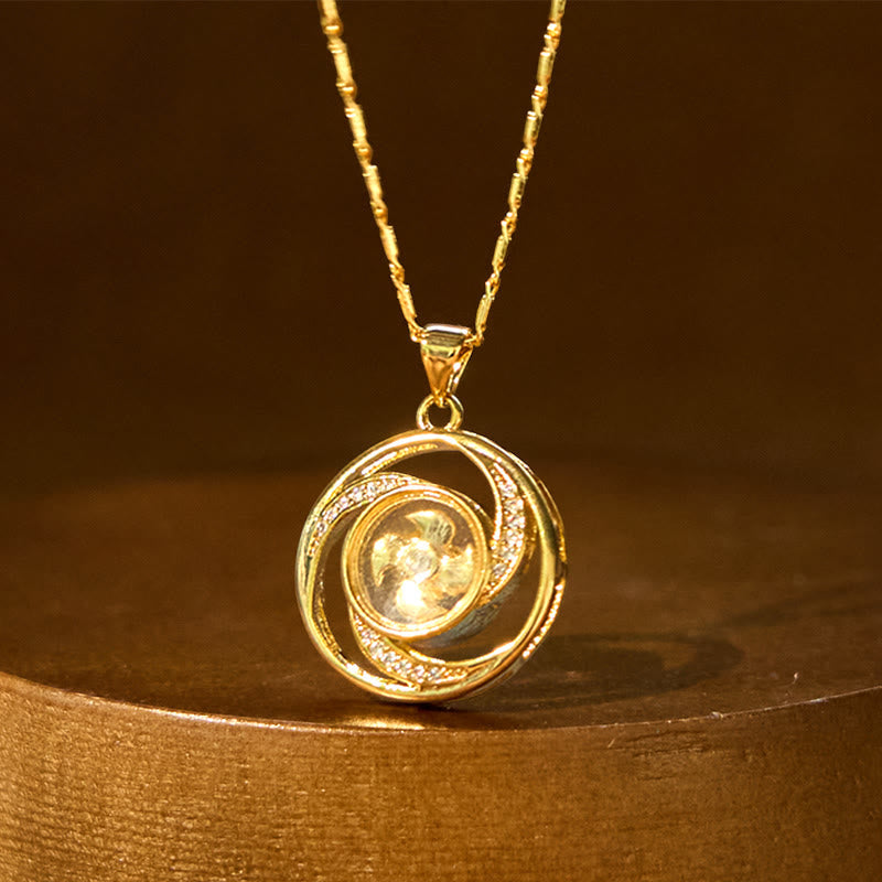 Nimara Ritual Gold plated Copper Brass Rotatable Windmill Luck Necklace Pendant