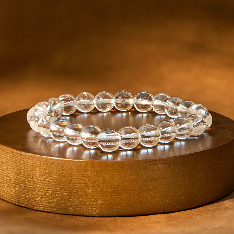 Nimara Ritual Natural White Crystal Clarity Meditation Bracelet