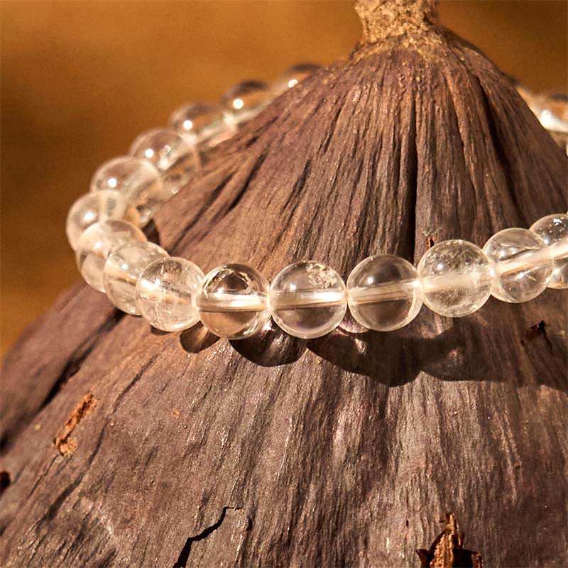 Nimara Ritual Natural White Crystal Clarity Meditation Bracelet