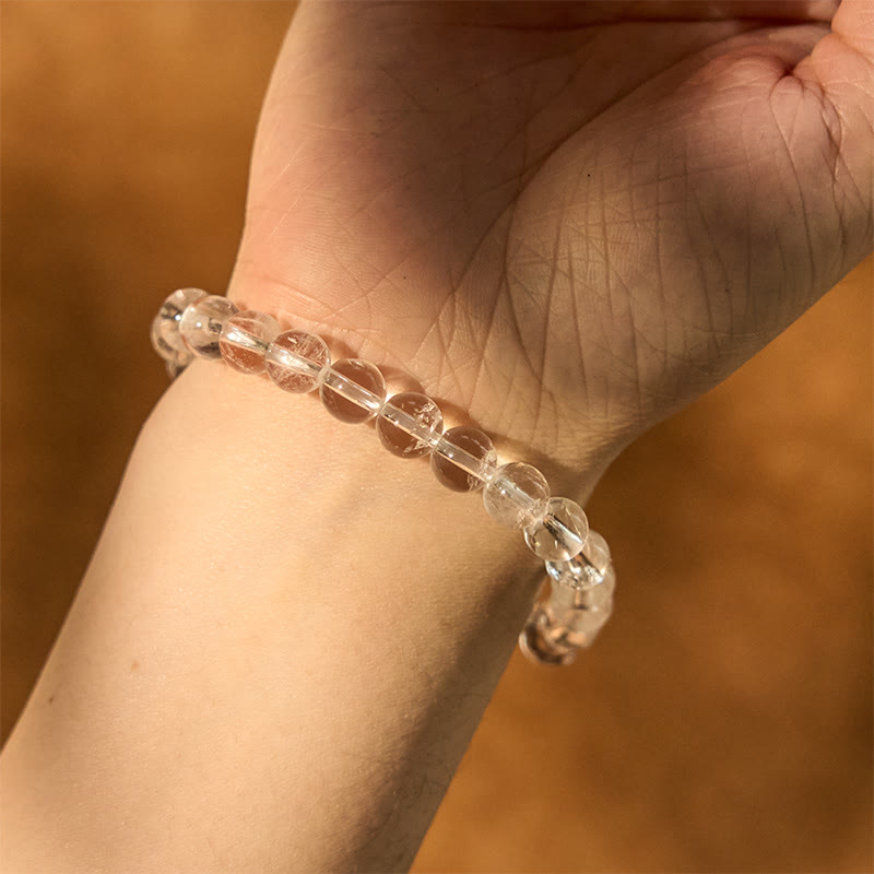 Nimara Ritual Natural White Crystal Clarity Meditation Bracelet