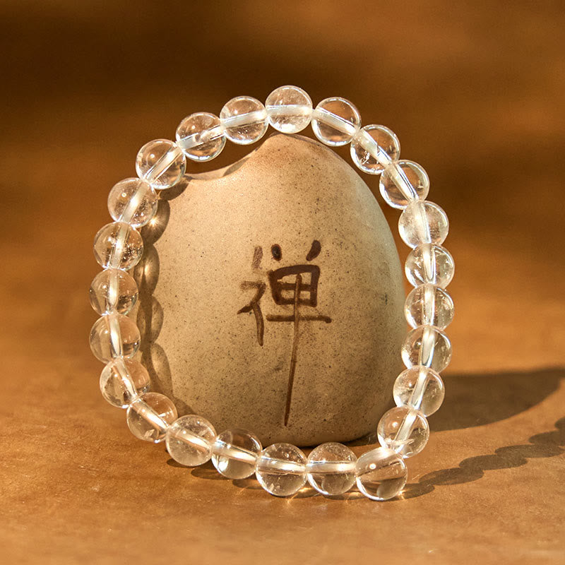 Nimara Ritual Natural White Crystal Clarity Meditation Bracelet
