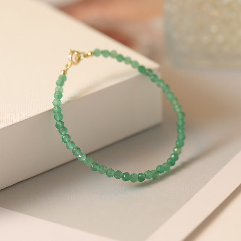 Nimara Ritual 3mm Small Green Aventurine Ultra-Thin Beads Luck Bracelet