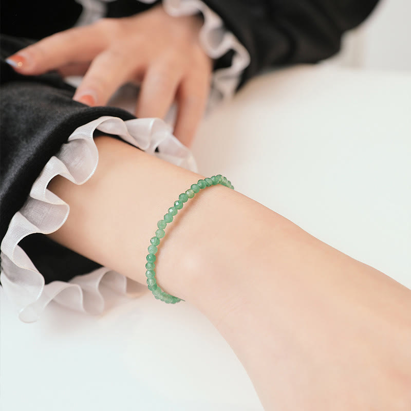 Nimara Ritual 3mm Small Green Aventurine Ultra-Thin Beads Luck Bracelet