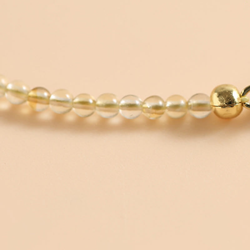 Nimara Ritual 2.5mm Ultra-thin Citrine Tourmaline 14K Gold Filled Copper Beads Prosperity Bracelet