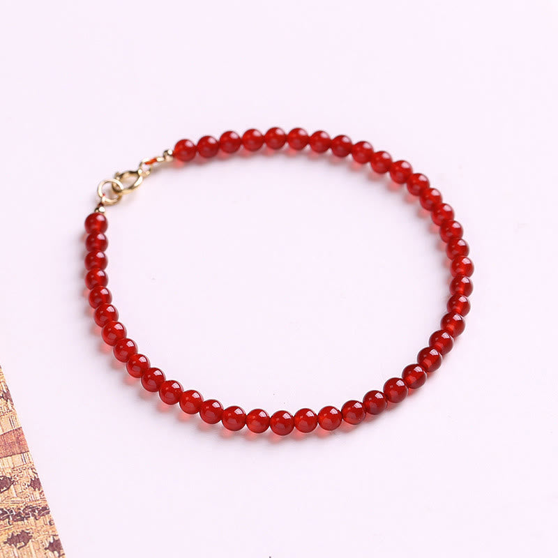 Nimara Ritual Small Red Agate Ultra-thin Beads Calm Bracelet