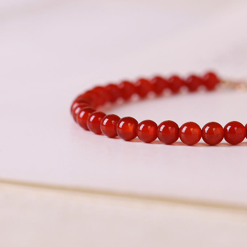 Nimara Ritual Small Red Agate Ultra-thin Beads Calm Bracelet