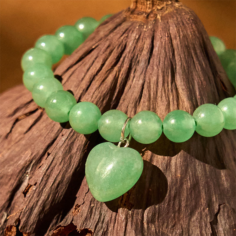 Nimara Ritual Various Crystal Green Aventurine Love Heart Balance Bracelet