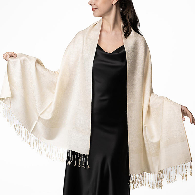 Nimara Ritual Tibetan Cashew Jacquard Tassels Shawl Spring Fall Winter Warm Cozy Scarf Wrap