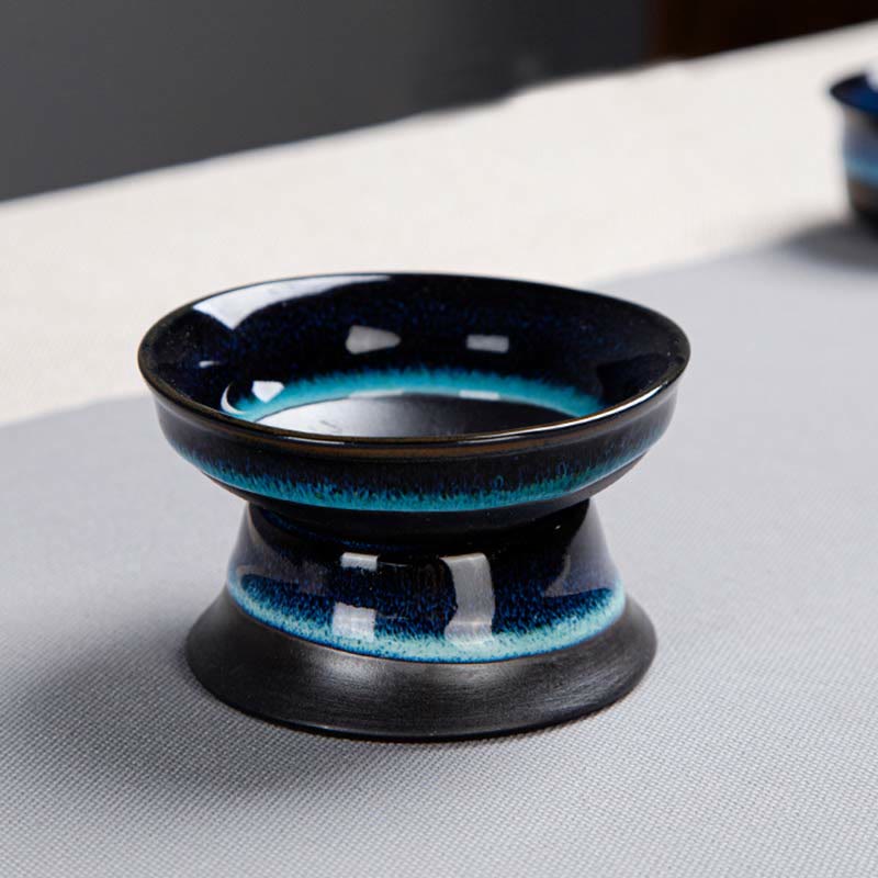 Nimara Ritual Blue Gradient Color Chinese Gongfu Tea Ceramic Teapot Portable Gift Bag Box Set