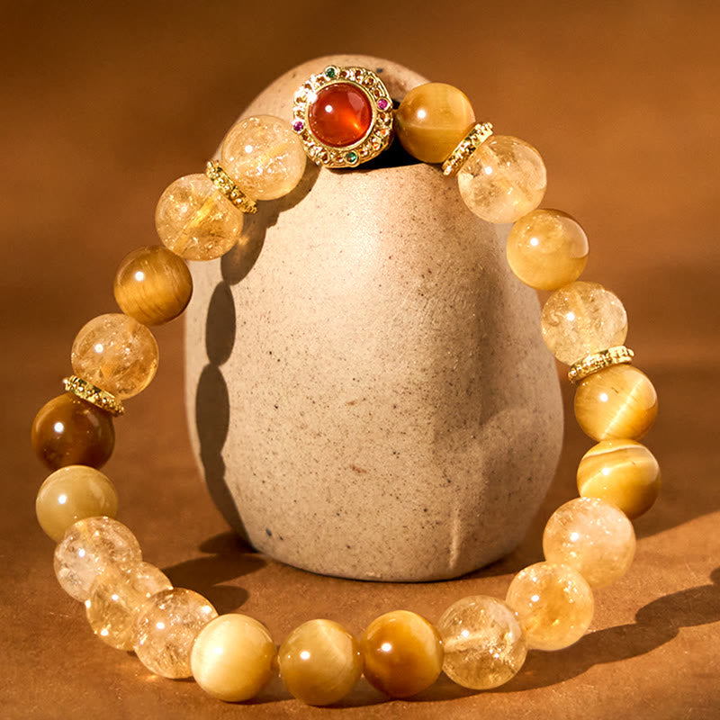 Nimara Ritual Citrine Tiger Eye Red Agate Generosity Bracelet